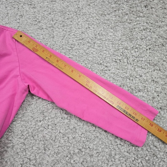 Vintage‎ Lilly Pulitzer Polo Shirt Small Pink Green Slim Y2K Retro Beach Resort - Picture 8 of 9